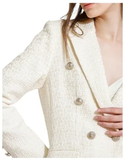 Belle & Bloom Princess Polina Tweed Blazer in Cream