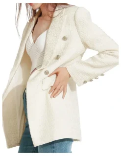 Belle & Bloom Princess Polina Tweed Blazer in Cream