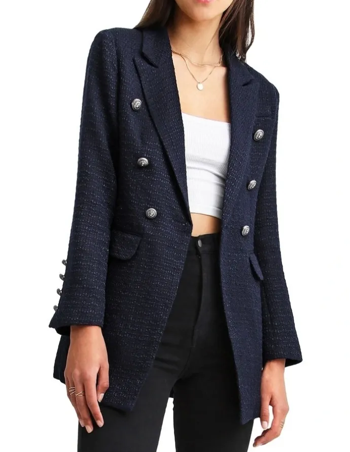 Belle & Bloom Princess Polina Navy Tweed Blazer
