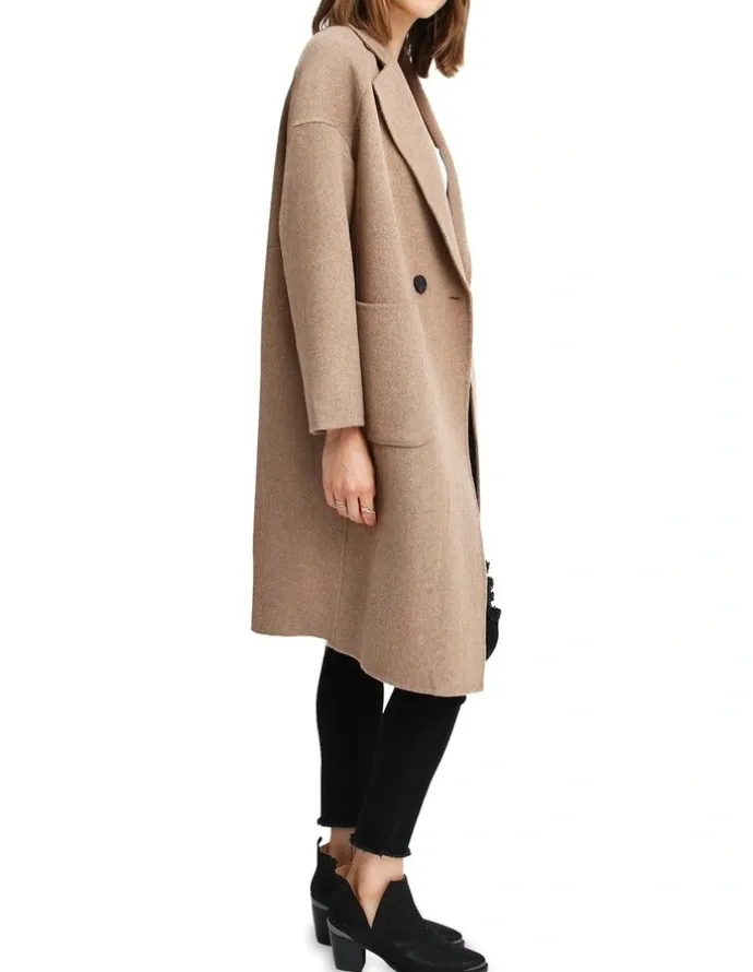 Belle & Bloom Publisher Double-Breasted Wool Blend Coat