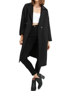 Belle & Bloom Publisher Double-Breasted Wool Blend Coat