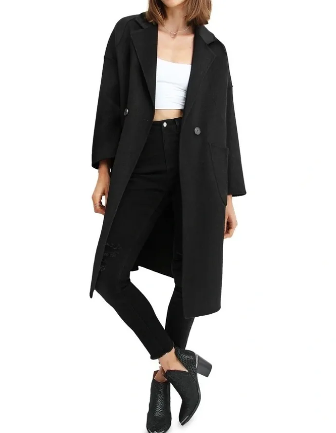 Belle & Bloom Publisher Double-Breasted Wool Blend Coat