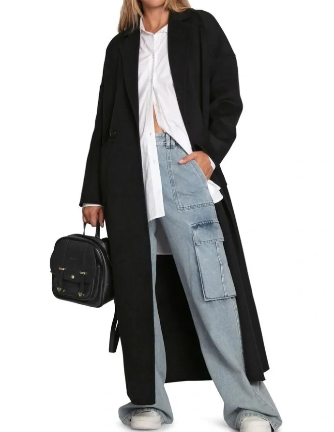 Belle & Bloom Publisher Maxi Coat in Black