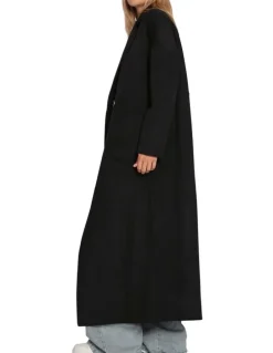 Belle & Bloom Publisher Maxi Coat in Black