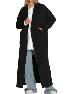 Belle & Bloom Publisher Maxi Coat in Black