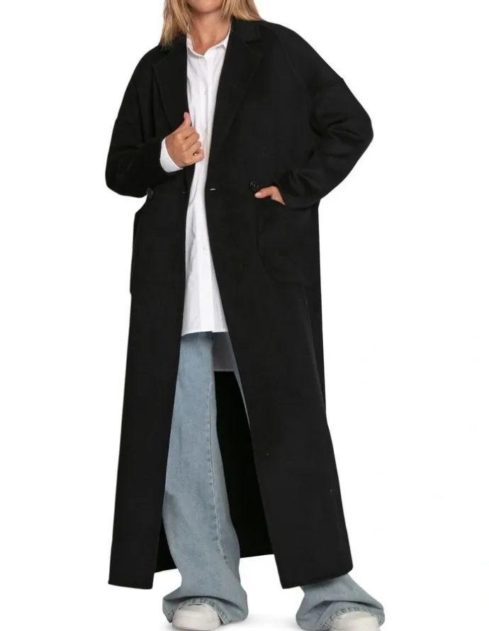 Belle & Bloom Publisher Maxi Coat in Black