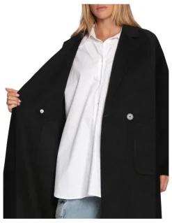 Belle & Bloom Publisher Maxi Coat in Black