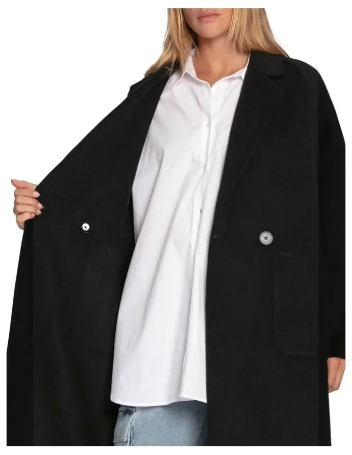 Belle & Bloom Publisher Maxi Coat in Black