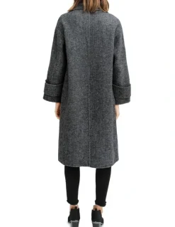 Belle & Bloom Rumour Has It Oversized Wool Blend Coat in Charcoal