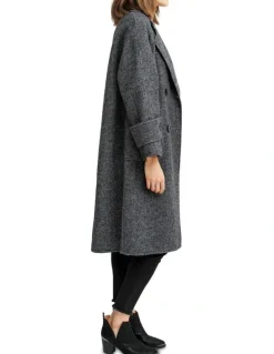 Belle & Bloom Rumour Has It Oversized Wool Blend Coat in Charcoal