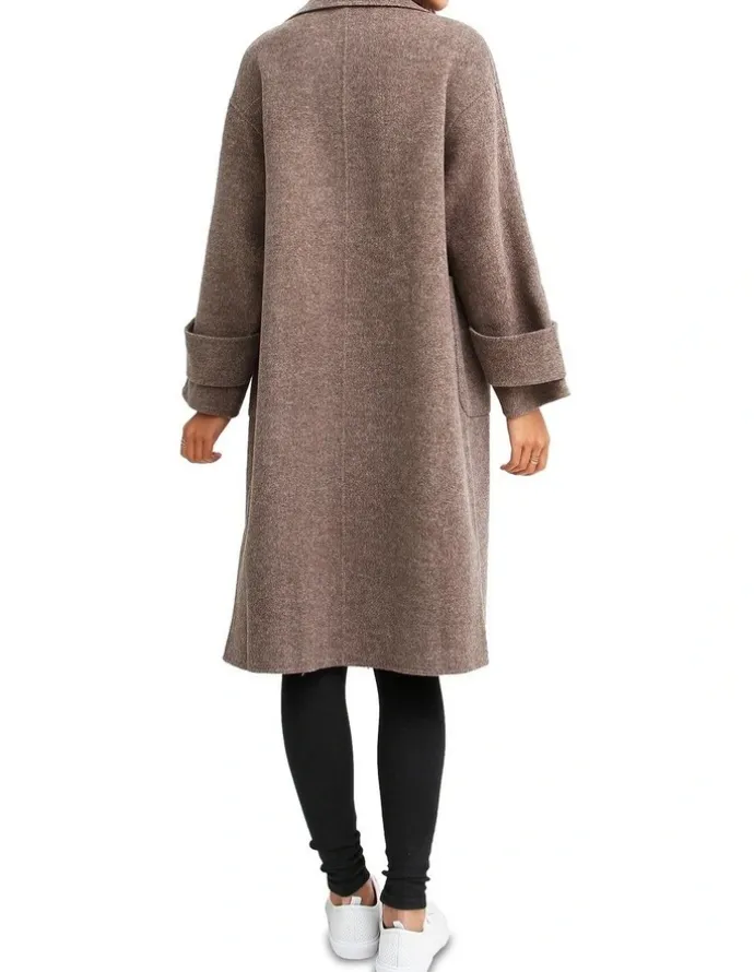 Belle & Bloom Rumour Has It Oversized Wool Blend Coat in Walnut