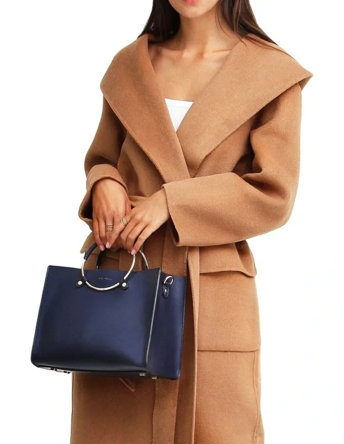 Belle & Bloom Runaway Wool Dark Camel Robe Coat