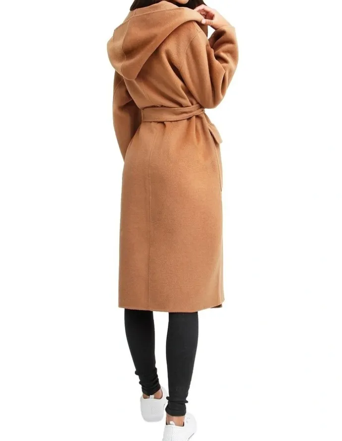 Belle & Bloom Runaway Wool Dark Camel Robe Coat