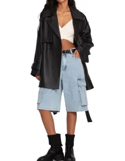 Belle & Bloom Skater Short in Stonewash