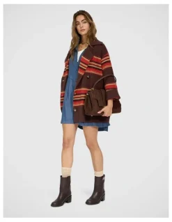 Belle & Bloom So Many Likes Oversized Knitted Cardi Coat in Chocolate