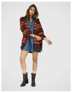 Belle & Bloom So Many Likes Oversized Knitted Cardi Coat in Chocolate