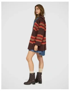 Belle & Bloom So Many Likes Oversized Knitted Cardi Coat in Chocolate