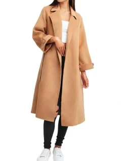 Belle & Bloom Stay Wild Camel Oversized Wool Coat