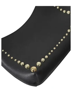 Belle & Bloom Studded Leather Shoulder Bag in Black