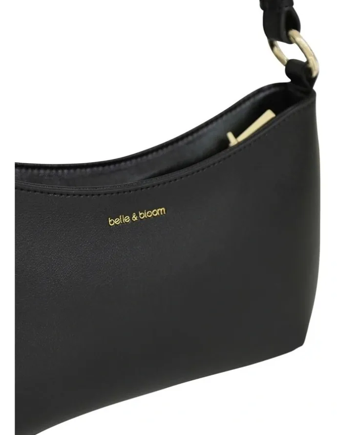 Belle & Bloom Studded Leather Shoulder Bag in Black