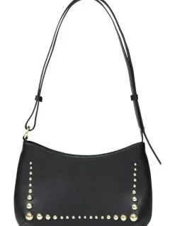 Belle & Bloom Studded Leather Shoulder Bag in Black