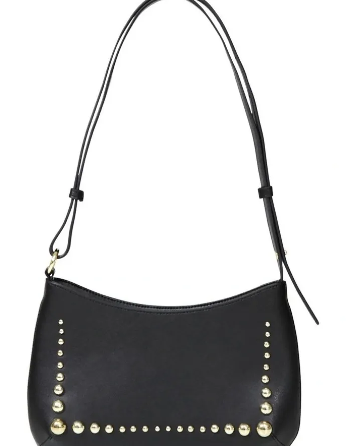 Belle & Bloom Studded Leather Shoulder Bag in Black