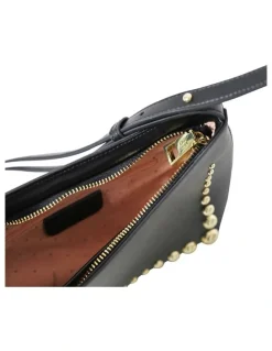 Belle & Bloom Studded Leather Shoulder Bag in Black