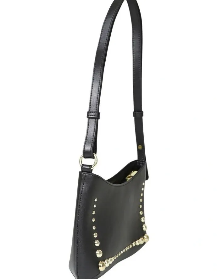 Belle & Bloom Studded Leather Shoulder Bag in Black