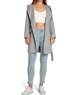 Belle & Bloom Sweet Escape Robe Coat in Grey Marle
