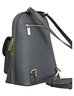Belle & Bloom 5th Ave Leather Backpack in Charcoal