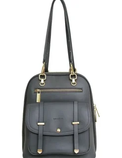 Belle & Bloom 5th Ave Leather Backpack in Charcoal