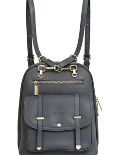 Belle & Bloom 5th Ave Leather Backpack in Charcoal