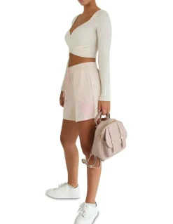 Belle & Bloom Turn To You Track Short in Blush
