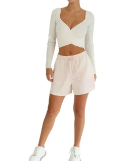 Belle & Bloom Turn To You Track Short in Blush