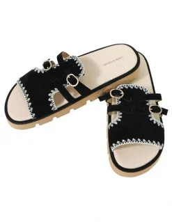 Belle & Bloom Unconditional Love Suede Slide in Black