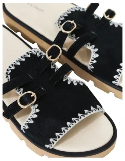 Belle & Bloom Unconditional Love Suede Slide in Black