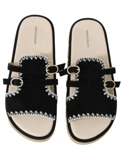 Belle & Bloom Unconditional Love Suede Slide in Black
