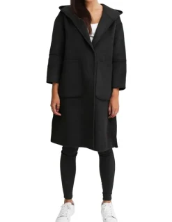Belle & Bloom Walk This Way Black Wool Blend Oversized Coat