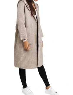 Belle & Bloom Walk This Way Wool Blend Beige Oversized Coat