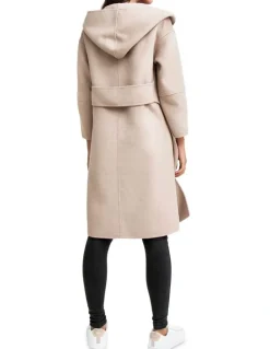 Belle & Bloom Walk This Way Sand Wool Blend Oversized Coat