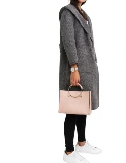 Belle & Bloom Walk This Way Wool Blend Black/White Oversized Coat