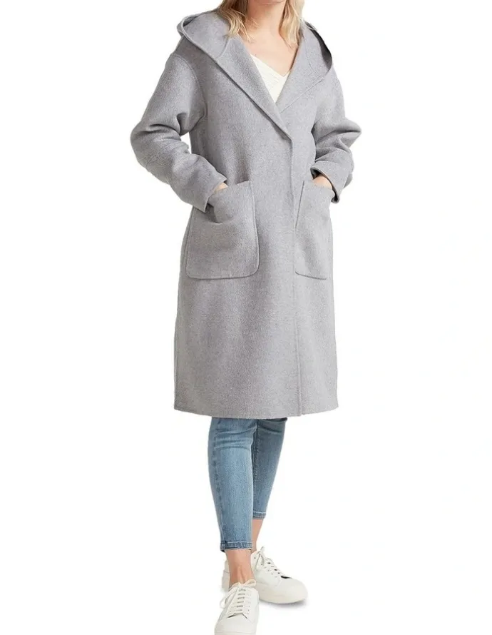 Belle & Bloom Walk This Way Wool Blend Oversized Coat in Grey