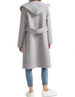 Belle & Bloom Walk This Way Wool Blend Oversized Coat in Grey