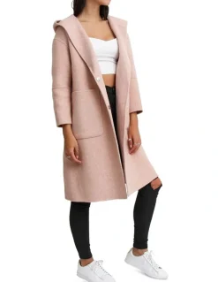 Belle & Bloom Walk This Way Blush Wool Blend Oversized Coat