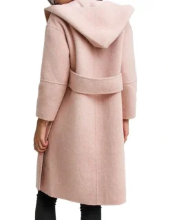 Belle & Bloom Walk This Way Blush Wool Blend Oversized Coat