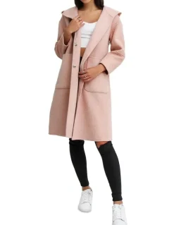 Belle & Bloom Walk This Way Blush Wool Blend Oversized Coat