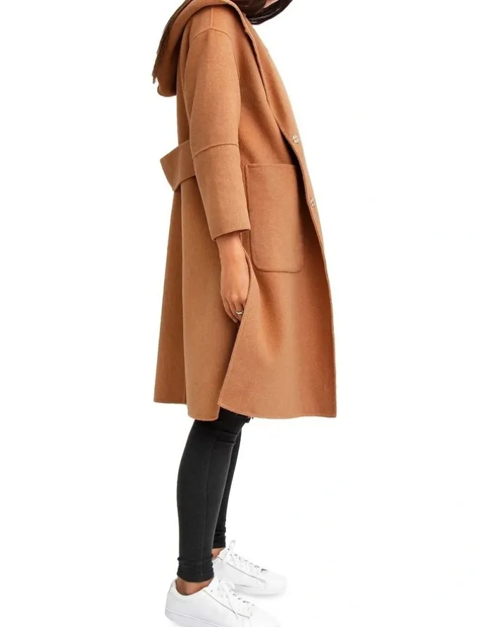 Belle & Bloom Walk This Way Camel Wool Blend Oversized Coat
