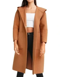 Belle & Bloom Walk This Way Camel Wool Blend Oversized Coat