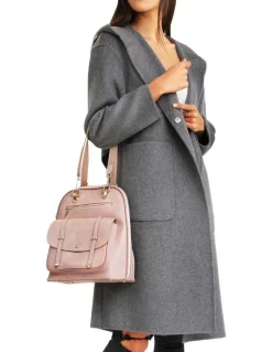 Belle & Bloom Walk This Way Wool Blend Oversized Coat in Dark Grey
