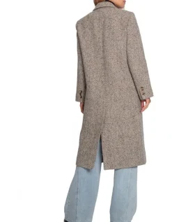 Belle & Bloom Wherever I Go Tweed Coat in Brown